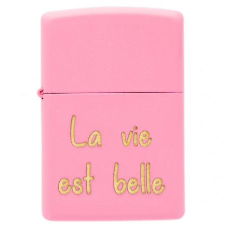 Zippo rose mat personnalisé