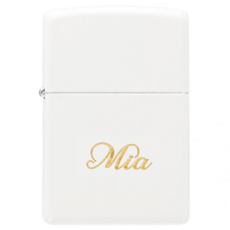 Zippo white mat gravé