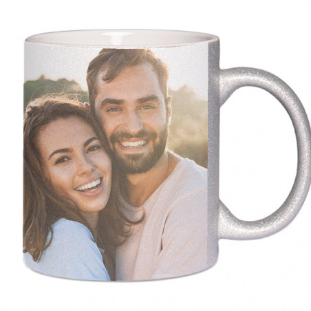 Mug argenté avec photo imprimée