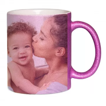 Mug brillant rose foncé à personnaliser