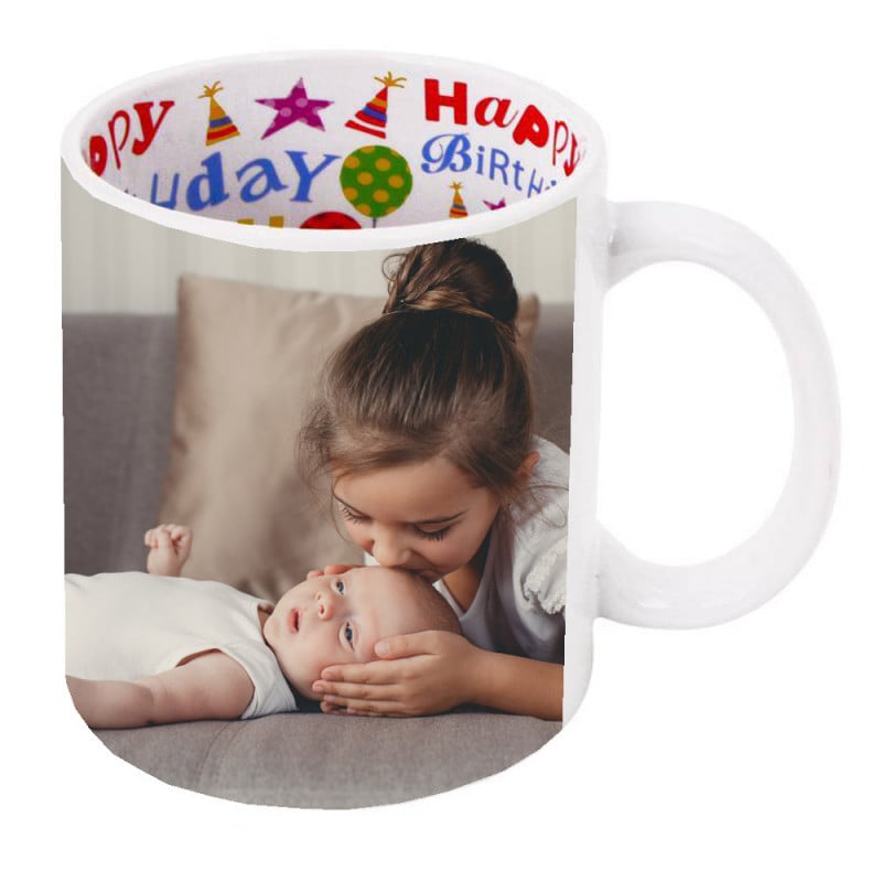 Mug avec intérieur anniversaire personnalisé