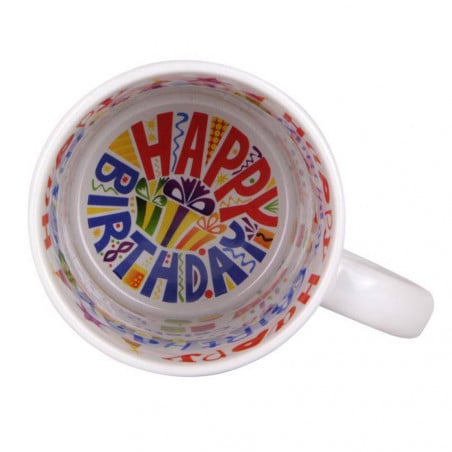 Mug avec intérieur anniversaire personnalisé