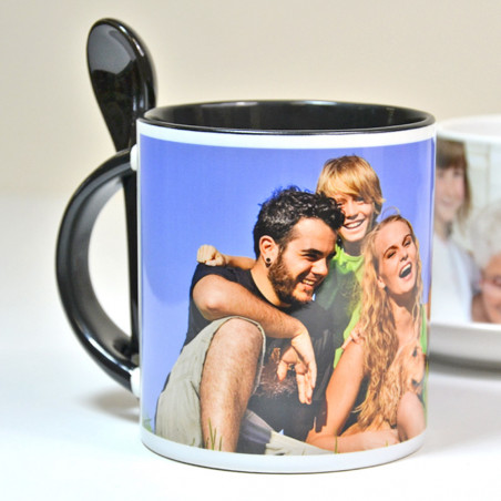 Mug cuillère noir personnalisé