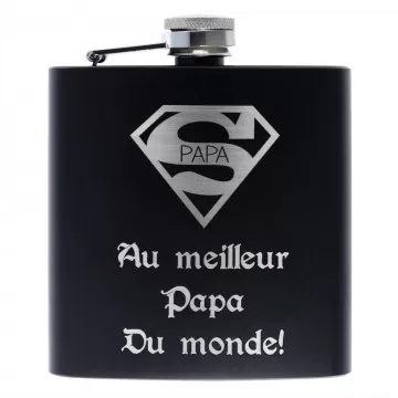 Flasque acier noir sur mesure