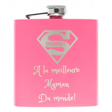 Flasque rose acier personnsalisable