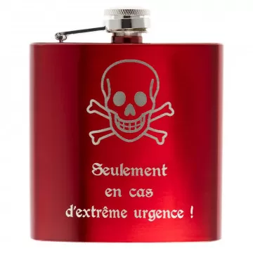 Flasque rouge 180 ml gravée