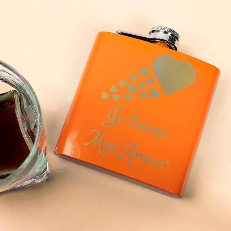 Flasque orange personnalisée