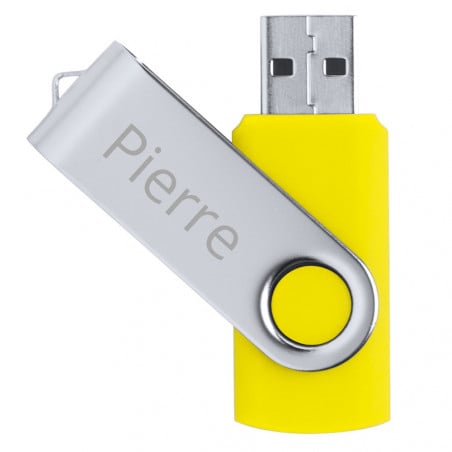 Clé USB jaune twister de 8 Go gravée