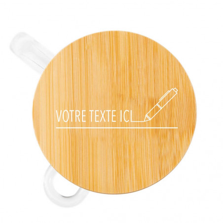 Couvercle bambou mug gravé