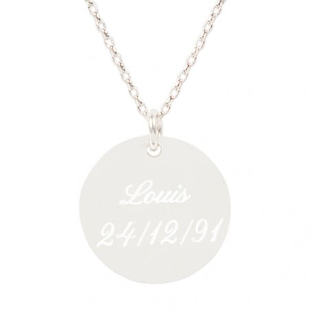 Pendentif rond en argent personnalisé