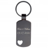 Porte clef plaque coeur personnalisé