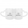 Mugs anse coeur pour couple personnalisable