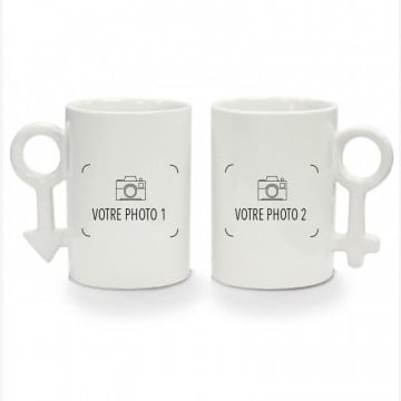 Duo tasses elle et lui avec 2 photos