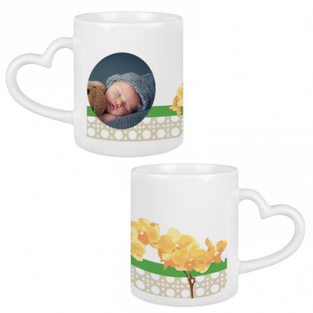 Mug décor floral photo personnalisé