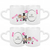 Duo de mug mariage anse coeur