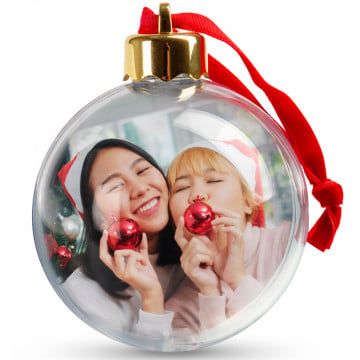 Boule de noël personnalisée avec 2 photos