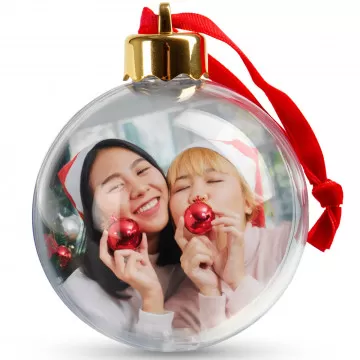 Boule de noël personnalisée avec 2 photos