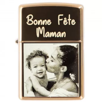 Briquet zippo doré personnalisé gravure
