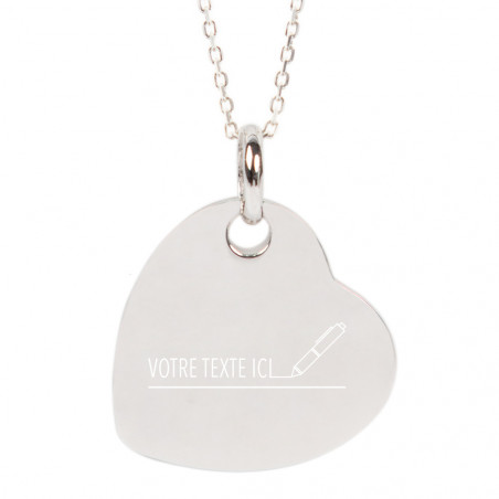 Collier cœur renversé en argent 925