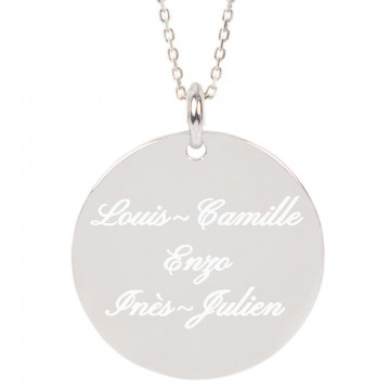 Collier grand rond en argent personnalisé