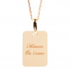 Collier rectangle plaqué or personnalisé