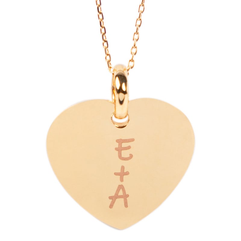Pendentif cœur plaqué or gravé