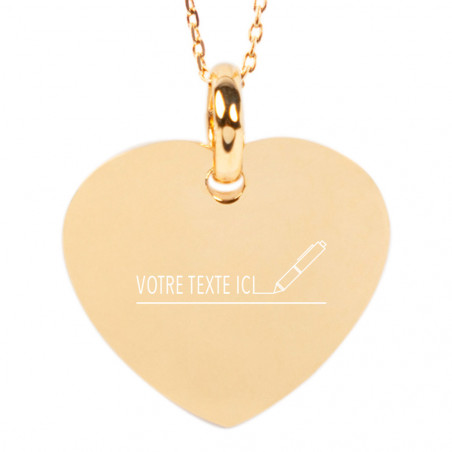 Collier cœur plaqué or 18 carats à personnaliser