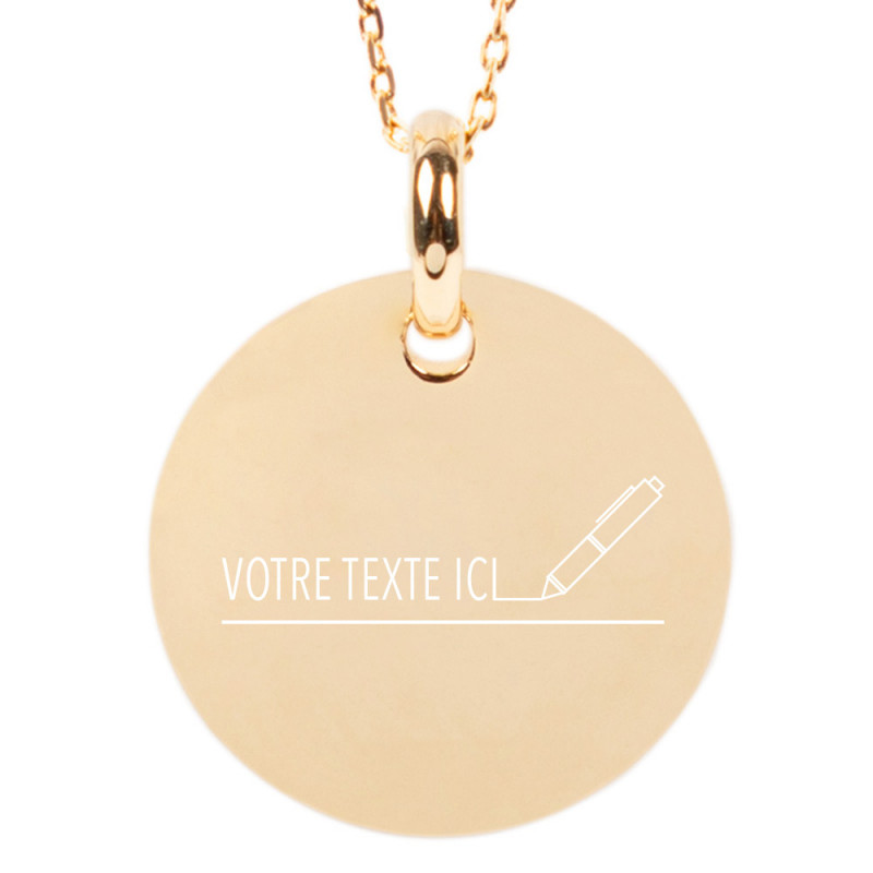 Collier Pendentif Cercle Plaqué Or 18 Carats - Bijoux Neuf Avec étiquettes