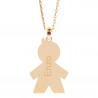 Collier garçon en plaqué or gravé