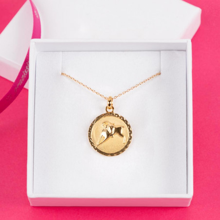 Collier plaqué or astrologique signe Bélier gravé