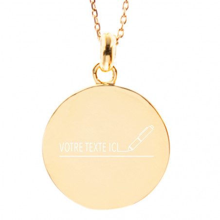 Collier plaqué or zodiaque à graver