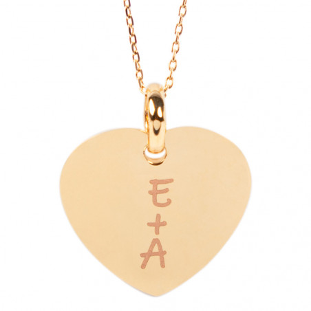 Pendentif cœur plaqué or gravure