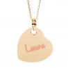 Collier cœur renversé plaqué or 18 carats personnalisé