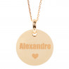 Pendentif rond en plaqué or jaune personnalisé