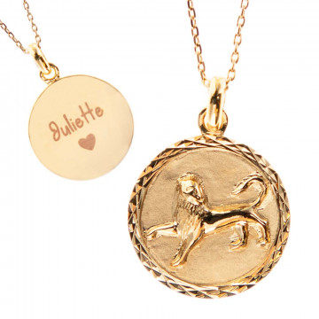 Collier astrologique Lion en or personnalisé