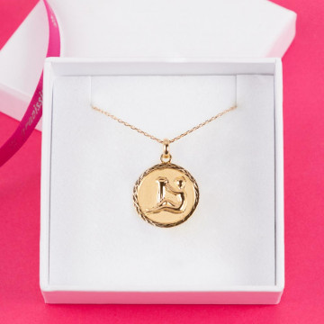 Collier plaqué Or 18 carats personnalisé - Pendentif signe du Verseau