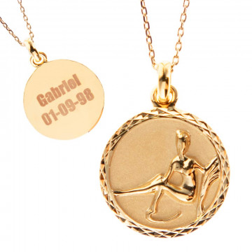 Collier signe Zodiaque Vierge en plaqué or et personnalisé