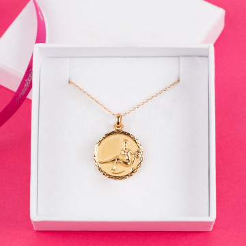 Pendentif plaqué Or 18K personnalisé - Collier Zodiaque de la Vierge