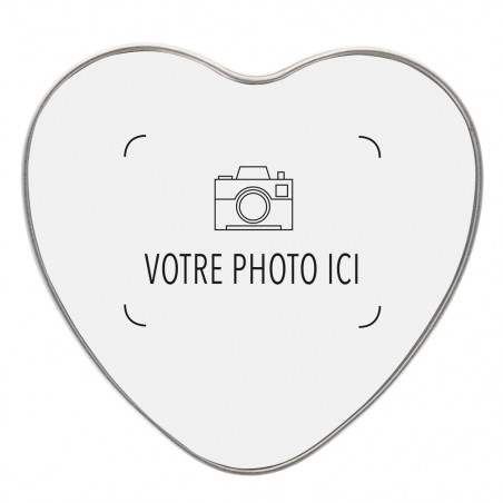 Boite métal cœur avec personnalisation photo