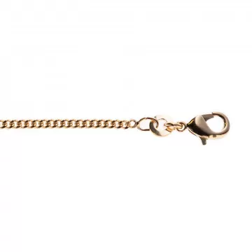 Chaine 50 cm pour collier - Chaine type gourmette plaqué Or jaune 18 Carats