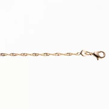 Chaine collier 50 cm avec mailles Singapour en plaqué or jaune 18 carats