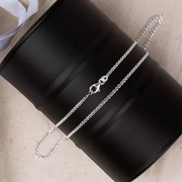 Chaine adulte 50 cm Marine plate en argent