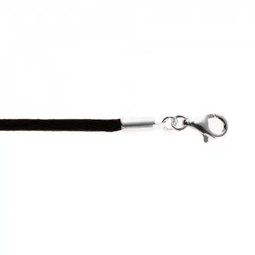 Cordon 45 cm pour collier - Cordon en satin noir solide