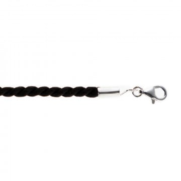 Cordon adulte 50 cm de collier - Cordon en satin noir torsadé