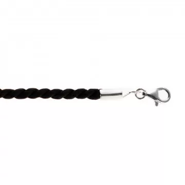 Cordon adulte 50 cm de collier - Cordon en satin noir torsadé