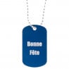 Plaque militaire bleu gravée