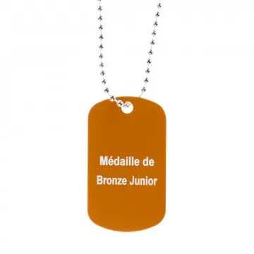 Dog Tag caramel personnalisé avec gravure texte