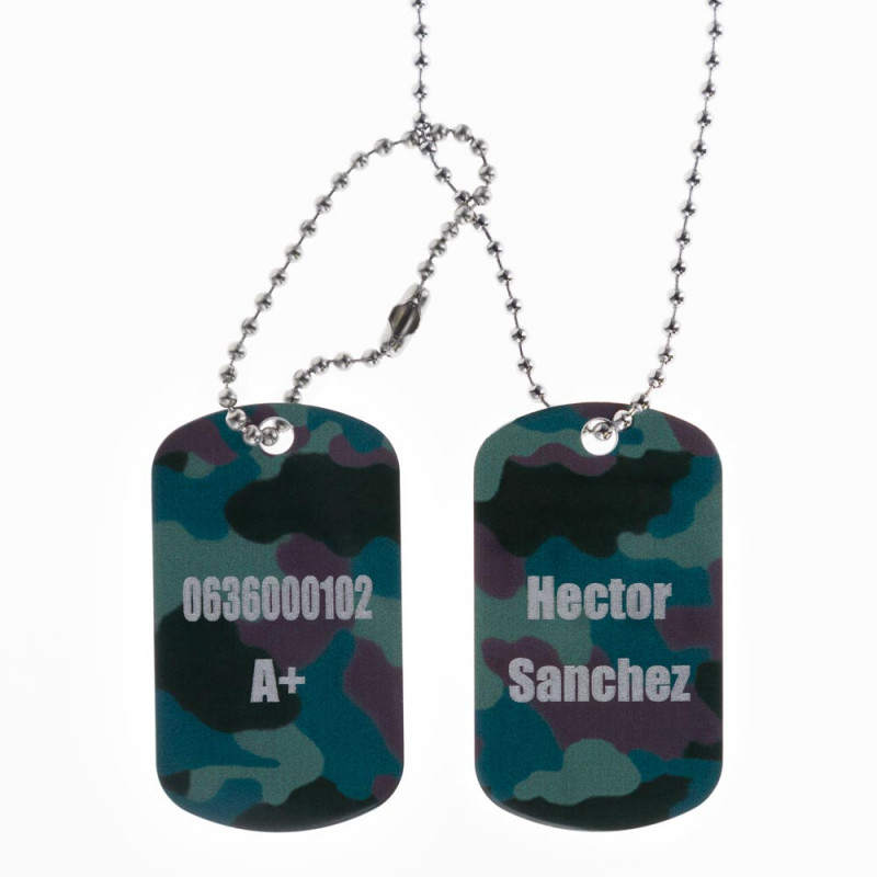 Plaque militaire double personnalisable - Dog Tag camouflage