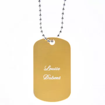 Plaque militaire personnalisée doré - Dog Tag doré gravé