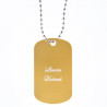 Dog tag doré personnalisé gravé
